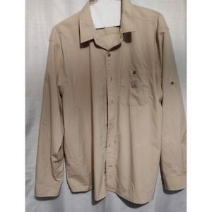 Carhartt Force Sun Defender Men's Brown 2XL Button-Up Long Sleeve Shirt NWOT